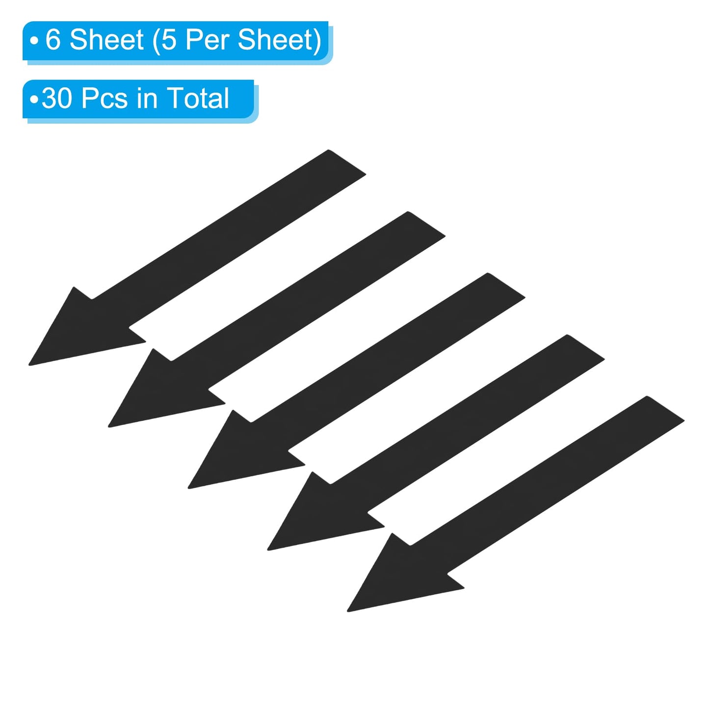 PATIKIL Arrow Sticker 5 Inch, 6 Sheet Directional Sign PVC Adhesive Removable Floors Decal for Floors Wall Marking, Black