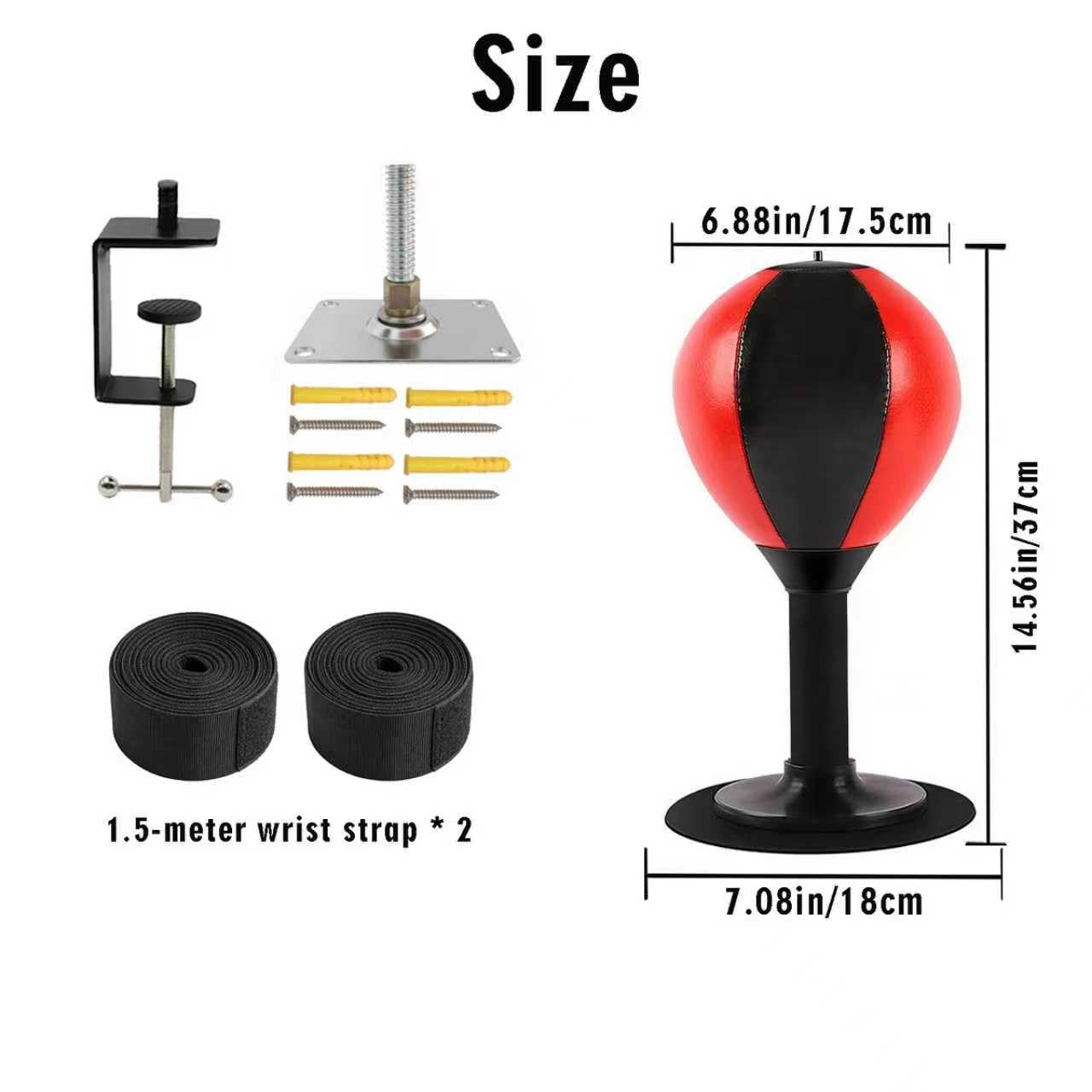 Desktop Focus Punching Bag for Stress Relief and Boxing Training, Heavy Duty Desk Punching Bag with Strong Suction Cup and Clamp Mount, Tabletop Exercise Equipment for Office and Home Workout