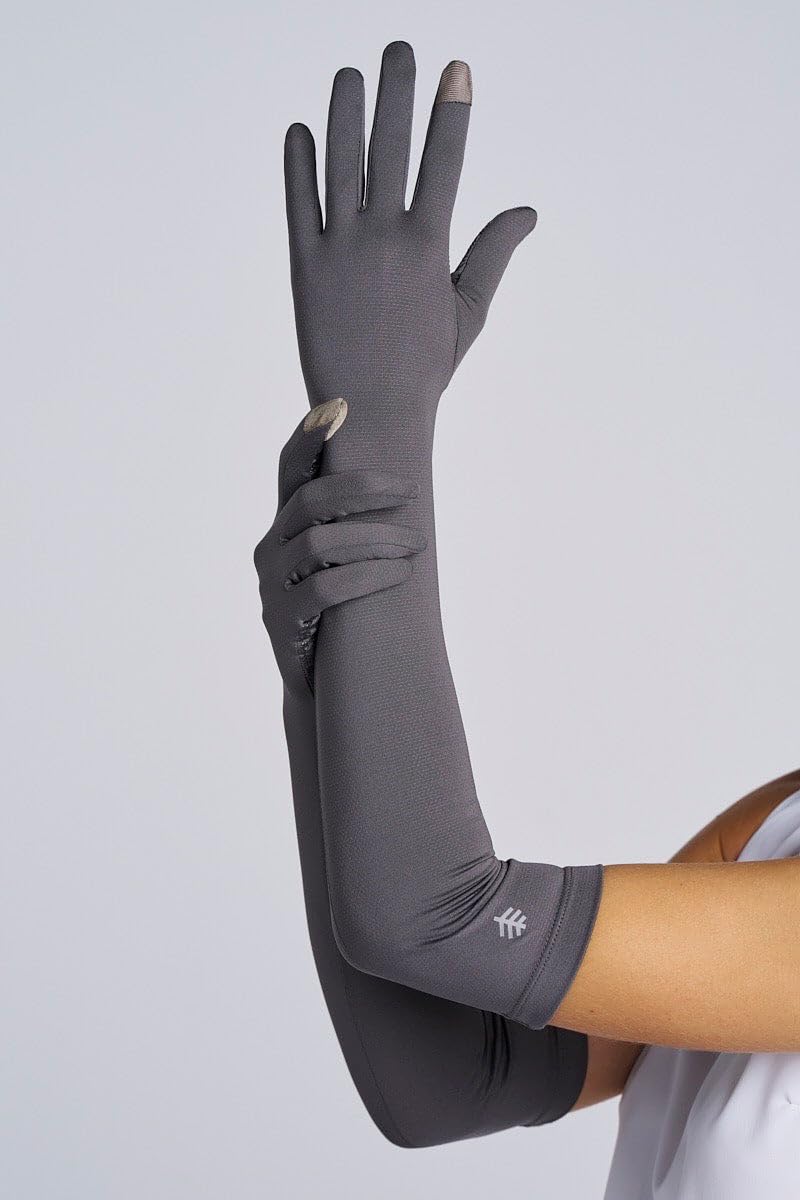 Coolibar Long Full Finger UV Sun Gloves - UPF 50+ Sun Protection - Culebra in Charcoal