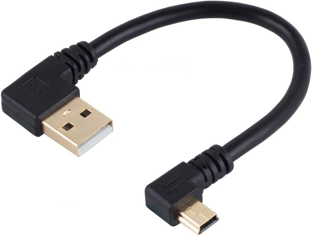 (6Inch, 3-Pack) Herfair Dash Cam Cable Right Angle USB to Mini USB Cable Power Charger Cord for Dashcam, Dashboard