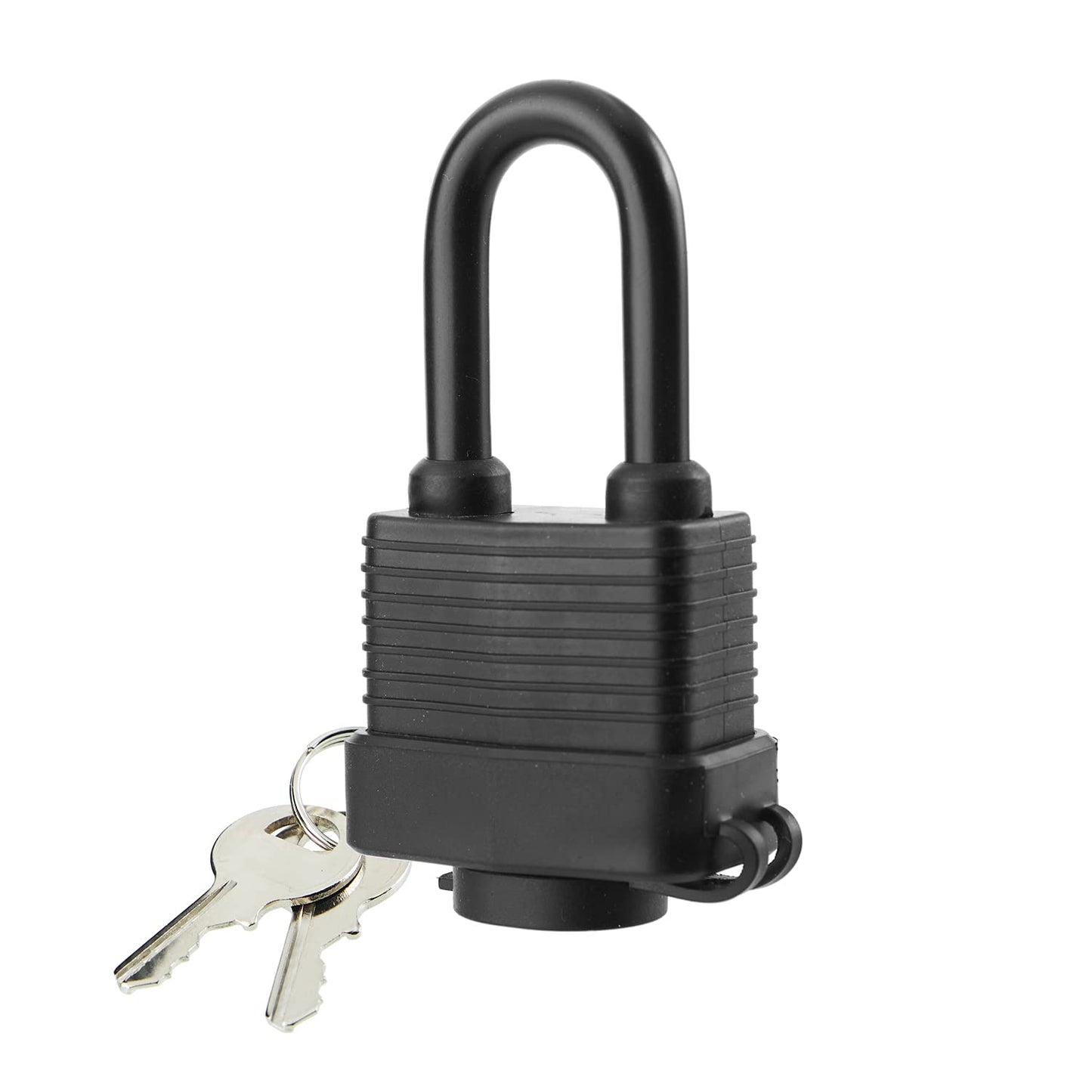 SafiSwords Waterproof Padlocks Keyed Alike for Outdoor use, Covered Heavy Duty Laminated Steel Lock, 1-9/16 Inch. Wide, Long Padlock, Pack of 36