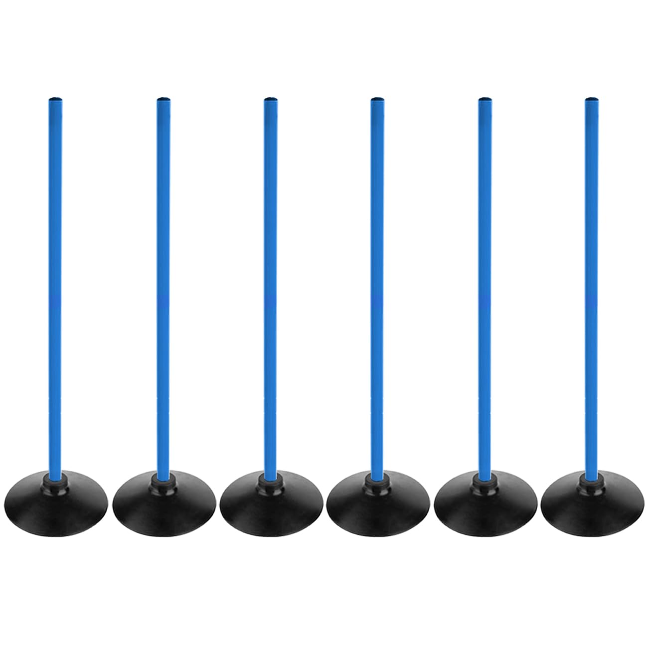 ASENVER Blue Soccer Agility Poles Set Detachable Sports Trainning Speed Pole Slalom Poles with Rubber Base Sport Traning Equipment (3.3 FT, Pack of 6)