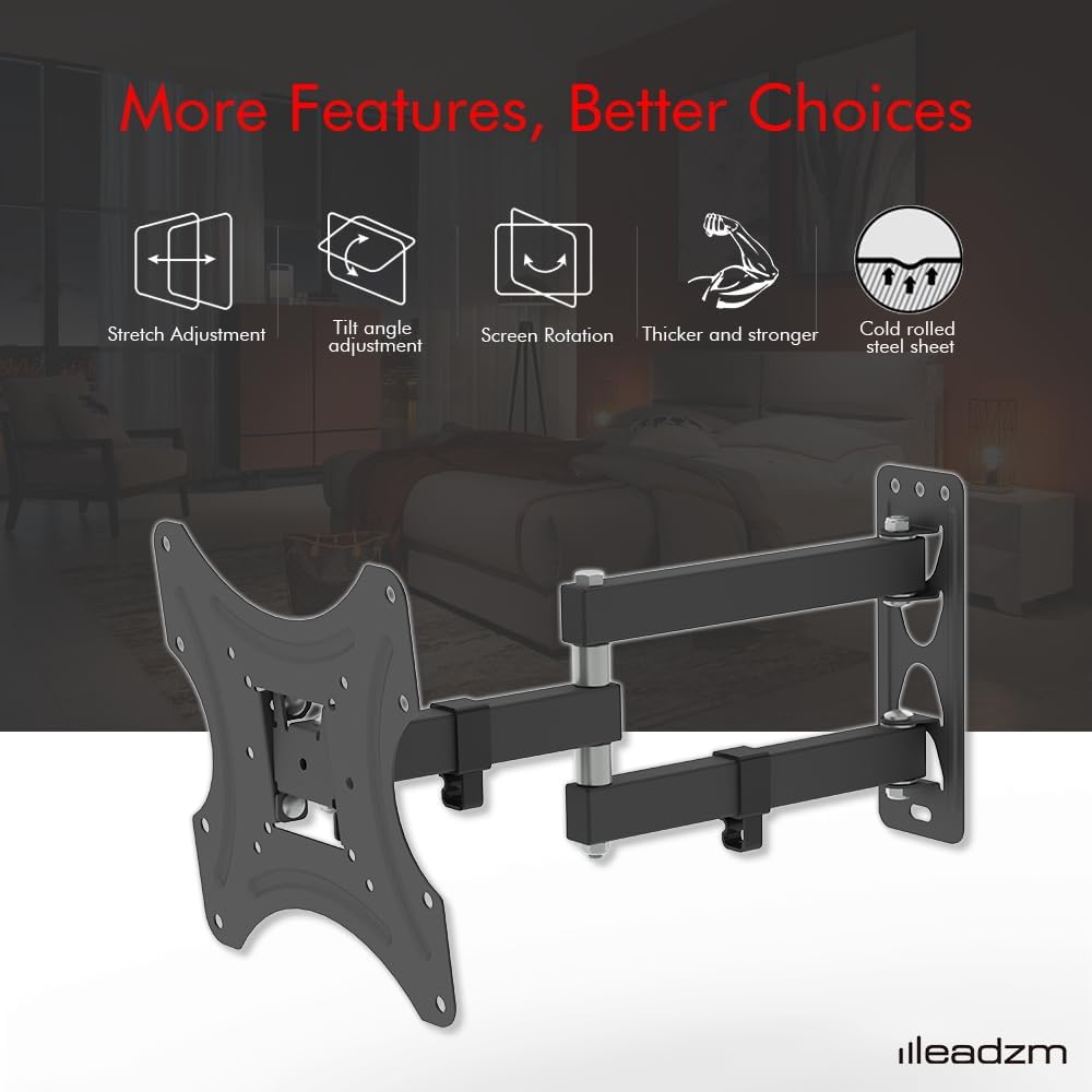 Generic 26-50" Adjustable Wall Mount Bracket Rotatable TV Stand with Spirit Level