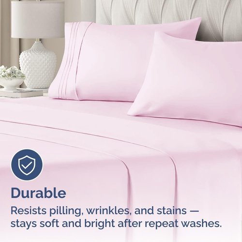 King Pillow Cases by [Brand Name] - Ultra Soft Hotel Quality Covers | Cozy, Wrinkle-Free & Fade Resistant - 4 Piece Set in Light Pink