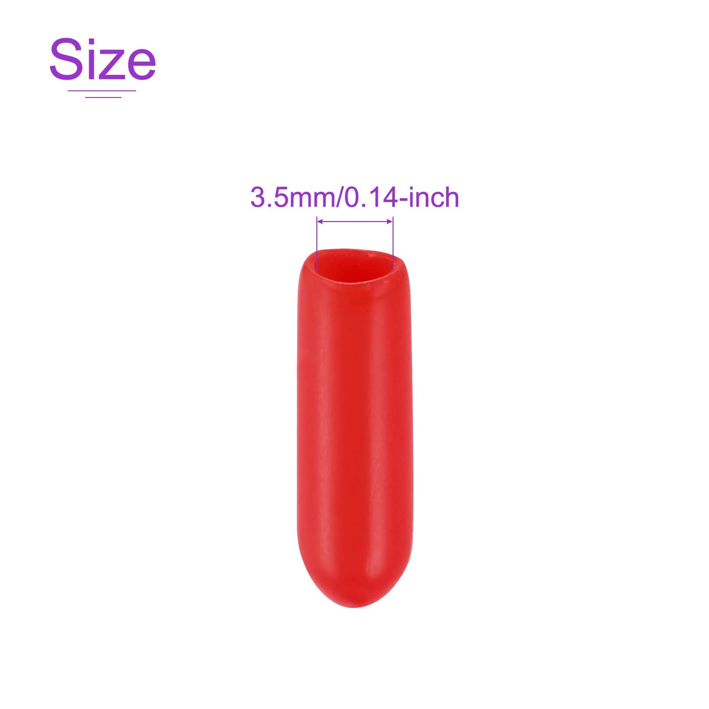 DMiotech 100 Pack 1/8" ID Red Screw Thread Protectors Rubber End Caps Bolt Covers for Screw Bolt Furniture Pipe