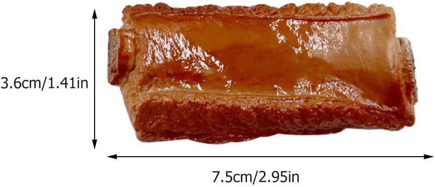 3 Housoutil Simulation Braised Pork Chops Food Model Pieces Realistic Fake Ribs Props for Home Kitchen Decoration