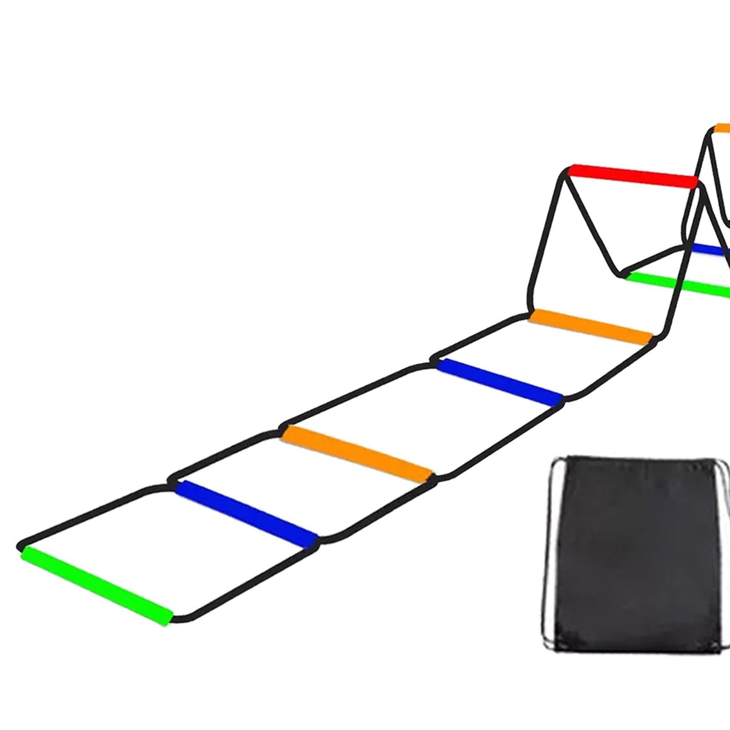 Colaxi Agility Ladder Speed Ladder Workout Improves Coordination Home Gym Outdoor Sports Folding Rugby Multipurpose Fitness Training, 10 Grids with Bag