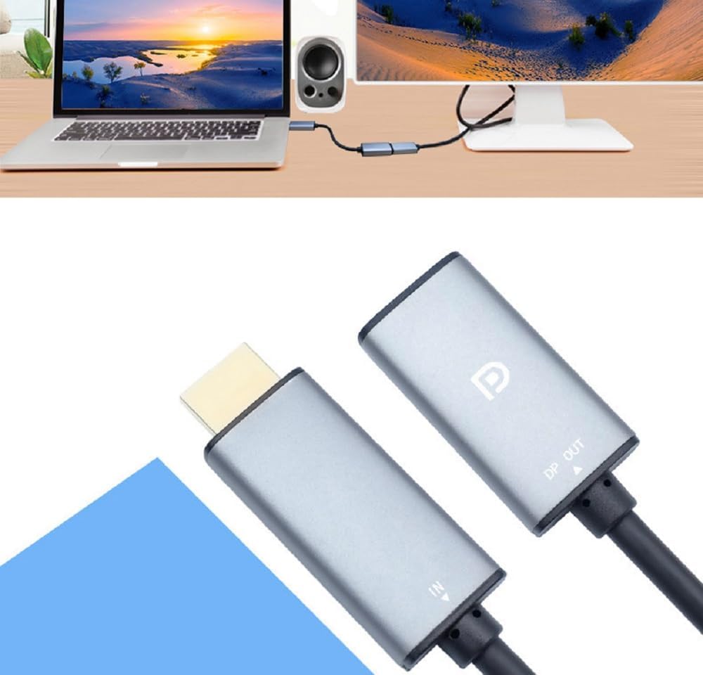CORN 4K@60Hz PS5/4 One/360 HDMI to DisplayPort Adapter High Speed HDMI Male to DP Female Converter Cable Compatible