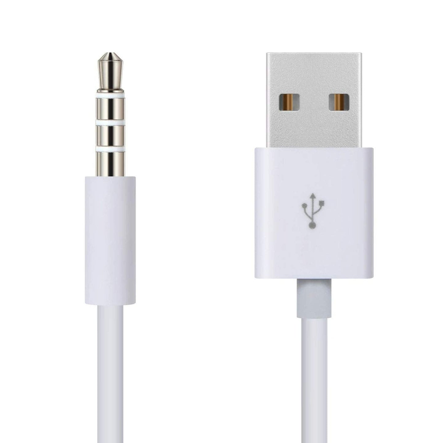 3.5mm MP3 Male Jack to USB Charging Data Cable Compatible for SYRYN Waterproof Player, Headphones, White