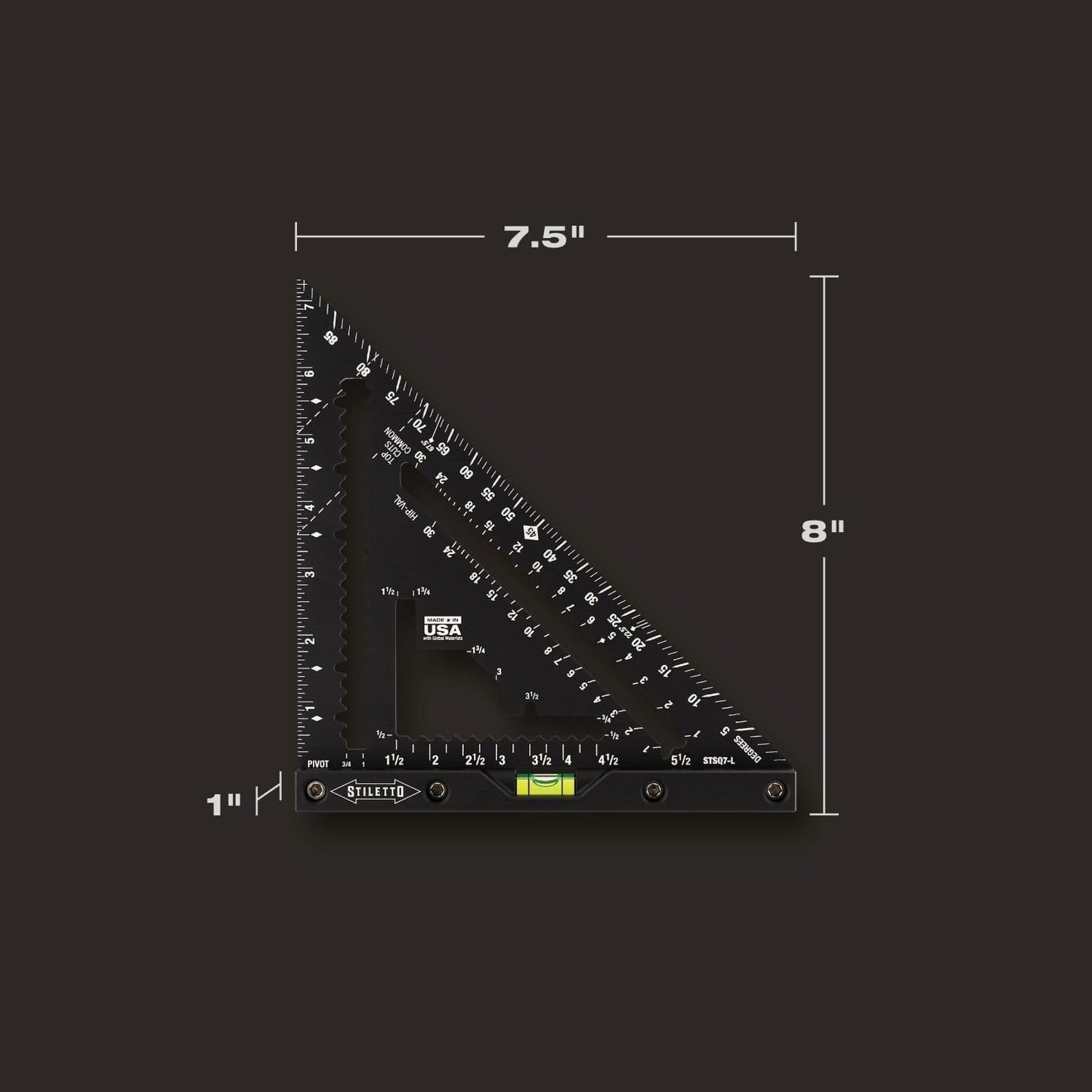 7 in. Carpenter Square with Level