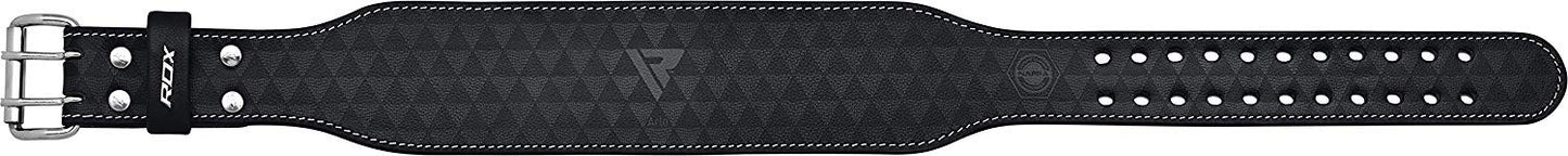 RDX Weight Lifting Belt Nappa Leather, 4” Padded Lumbar Back Support, 11 Adjustable Holes, Bodybuilding Training, Powerlifting Deadlifts Workout Squats Exercise, Home Gym Fitness Equipment