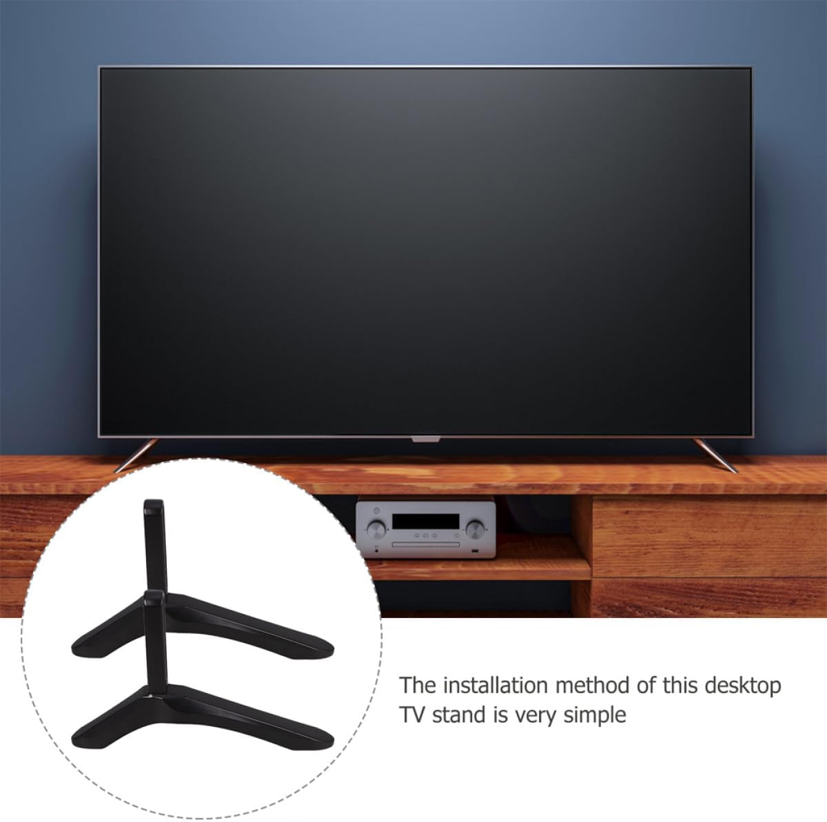Lurrose Countertop TV Stand Legs Replacement Aluminum Alloy TV Base Stand Support Bracket Bedroom Living Room Desktop