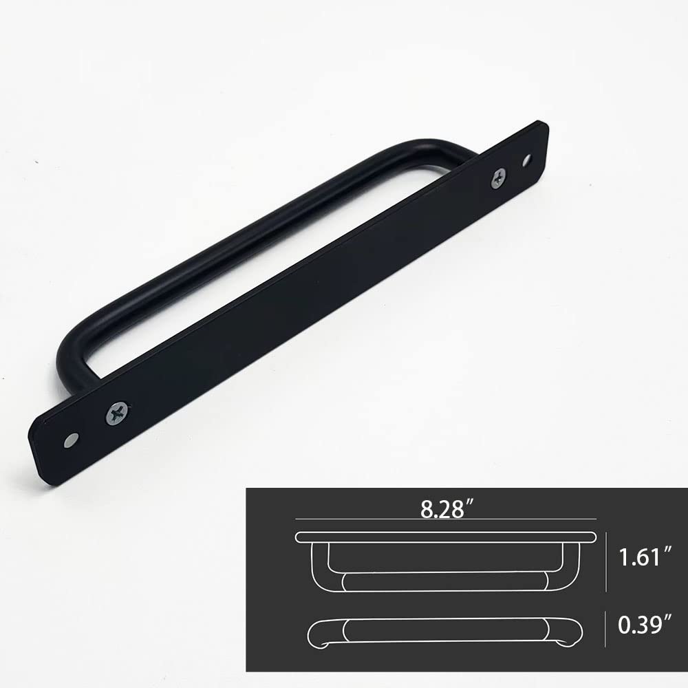 Westablize 12 Pack 7 1/2 Inch 192 mm Matte Black Cabinet Handles with Base Plate Aluminum Cabinet Pulls Drawer Pulls Sliding Door Pulls