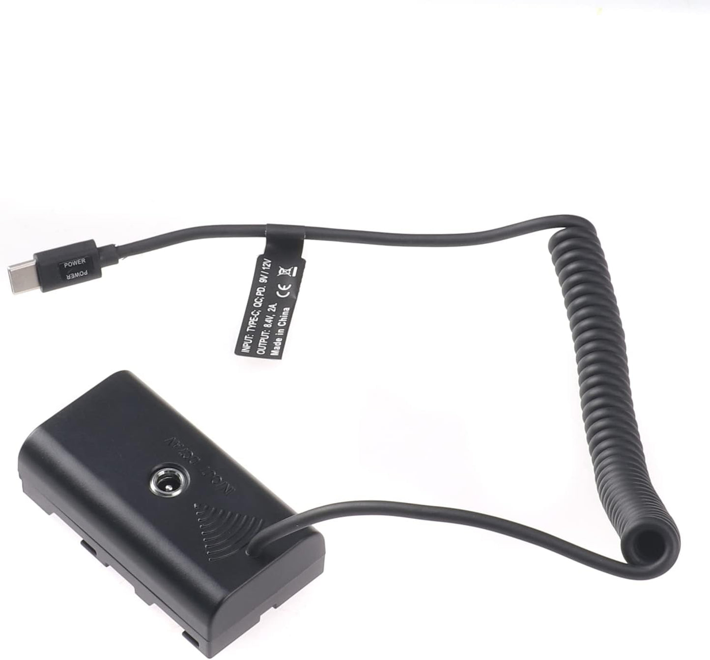 FocusFoto NP-F550 Dummy NP-F970 NP-F570 NP-F750 NP-F770 F960 F530 F330 USB-C to Battery Adapter Cable for Sony to Power