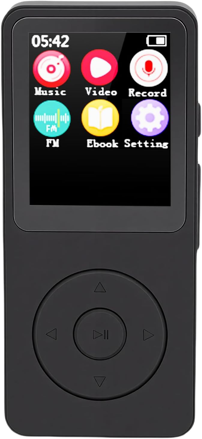 TIKATARER 2.4 Inch MP3 5.4, 32G Player with Bluetooth HiFi Music Player, Built in Speaker FM Radio Voice Recorder E