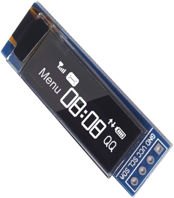 AITRIP 4pcs I2C 0.91 Inch I2C SSD1306 I2C 3.3V~5V OLED Display Module OLED Display Module White OLED Screen Driver DC