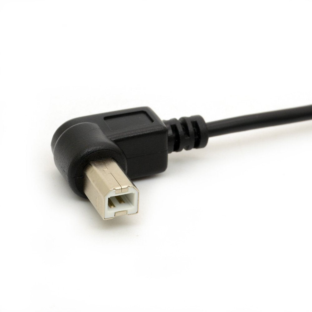 BSHTU 1.5M 90 2.0 480Mbps USB to Printer Adapter Cables Degree USB A Male to B Right Angle Plug Converter Lead High