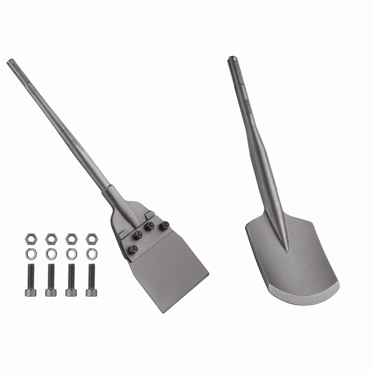 SDS Max Floor Scraper, Firecore 6 Inch SDS Max Thinset Removal Scaling Chisel Tool for Rotary Hammer Drill, SDS Max Clay Spade 4-1/2 in. x 17 in. Steel Drill Shovel Bit for Digging in Gardening