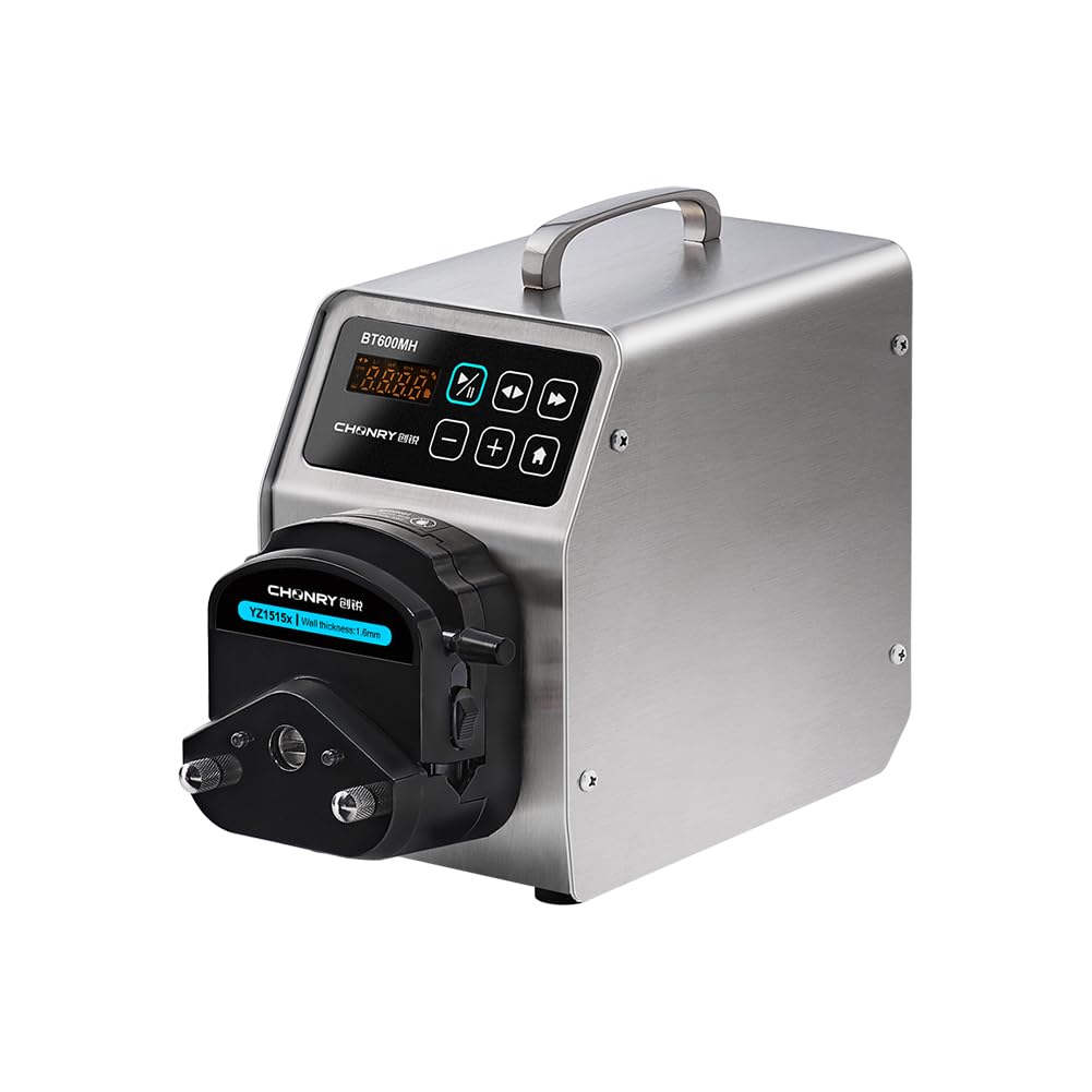 BT600MH-YZ1515x Peristaltic Pump Stepper with Digital Control Dosing Pump with Pump Head Max 2280ml/min Liquid Dosing Pump for Lab (110V)