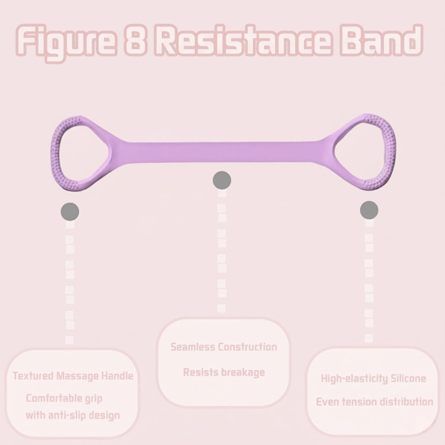 Figure 8 Fitness Resistance Band, Exercise Resistance Bands for Women, Resistance Bands with Handles for Arms, Back, Shoulders, Legs and HIPS Working Out (Blue)