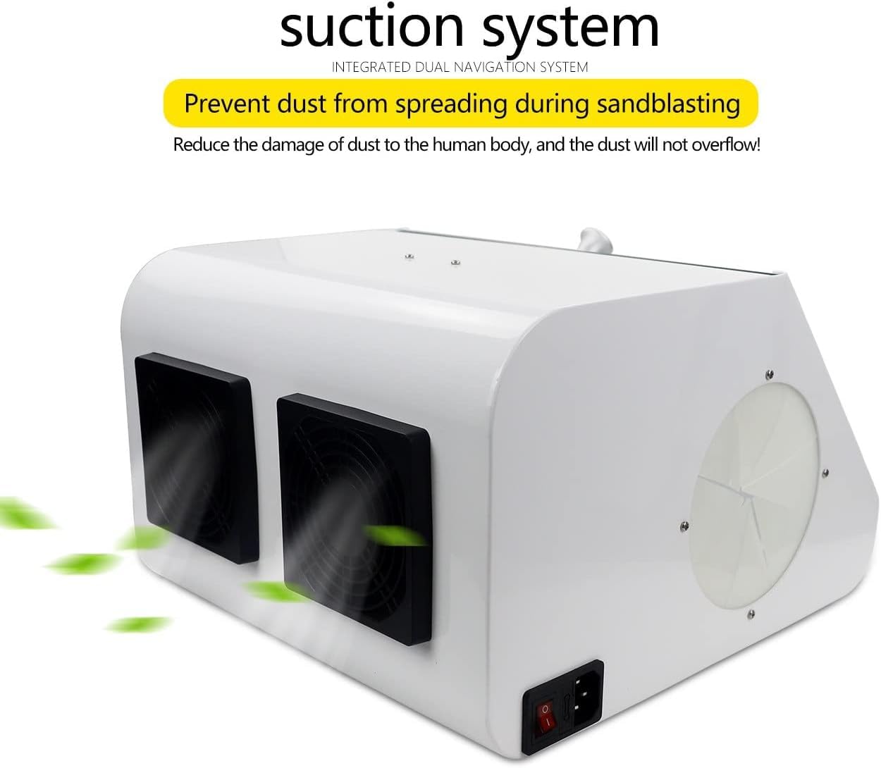 Global-Dental Lab Sandblaster Dust Collector High Strength LED Vacuum Extractor Box Grinding Polishing Box Lapping Protector Sandblasting Dust-Proof Case