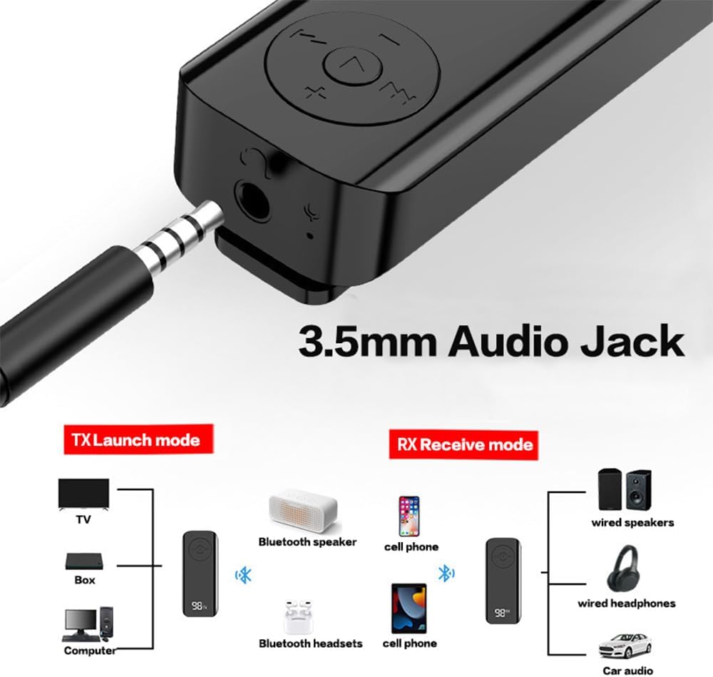Senkiila Car,5.3 2 1,3.5mm Bluetooth AUX Adapter for Wireless Transmitter and Receiver in AUX Bluetooth Car
