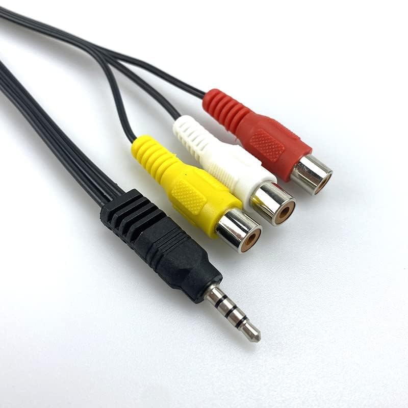 FANTIA 3.5mm 3 25cm, MP3 to RCA AV Adapter Cable - Black, Plug and Play, Compatible with TV, Stereo, Camcorder, Player