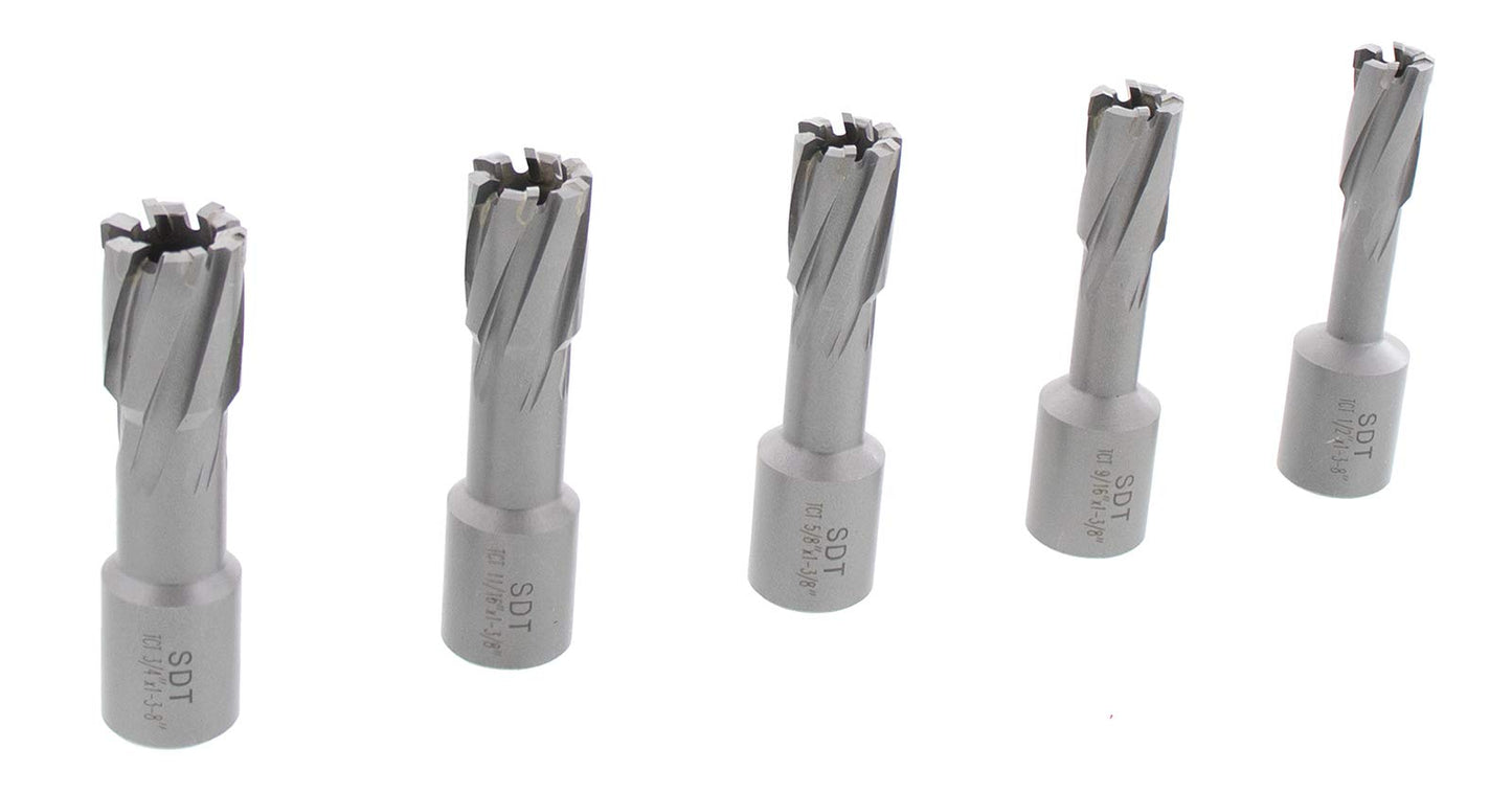Steel Dragon Tools 13pc. Tungsten Carbide Tipped Annular Cutter Kit 1-3/8" Depth and 1/2 in. to 1-1/16 in.
