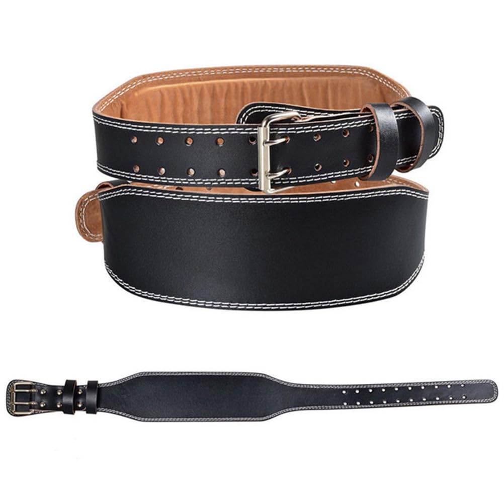 VANZACK Adjustable Pu Weightlifting Belt Waist Supporter with Lumbar Brace Strap for Squats Deadlifts Powerlifting Training 45.66X4.33X0.39In