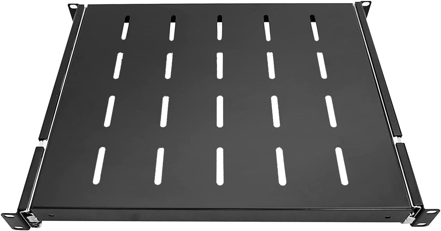 Tedgetal 1U Sliding Rack Shelf 19" Server Rack Mount Cabinet 14"-22" Adjustable Depth 4 Post