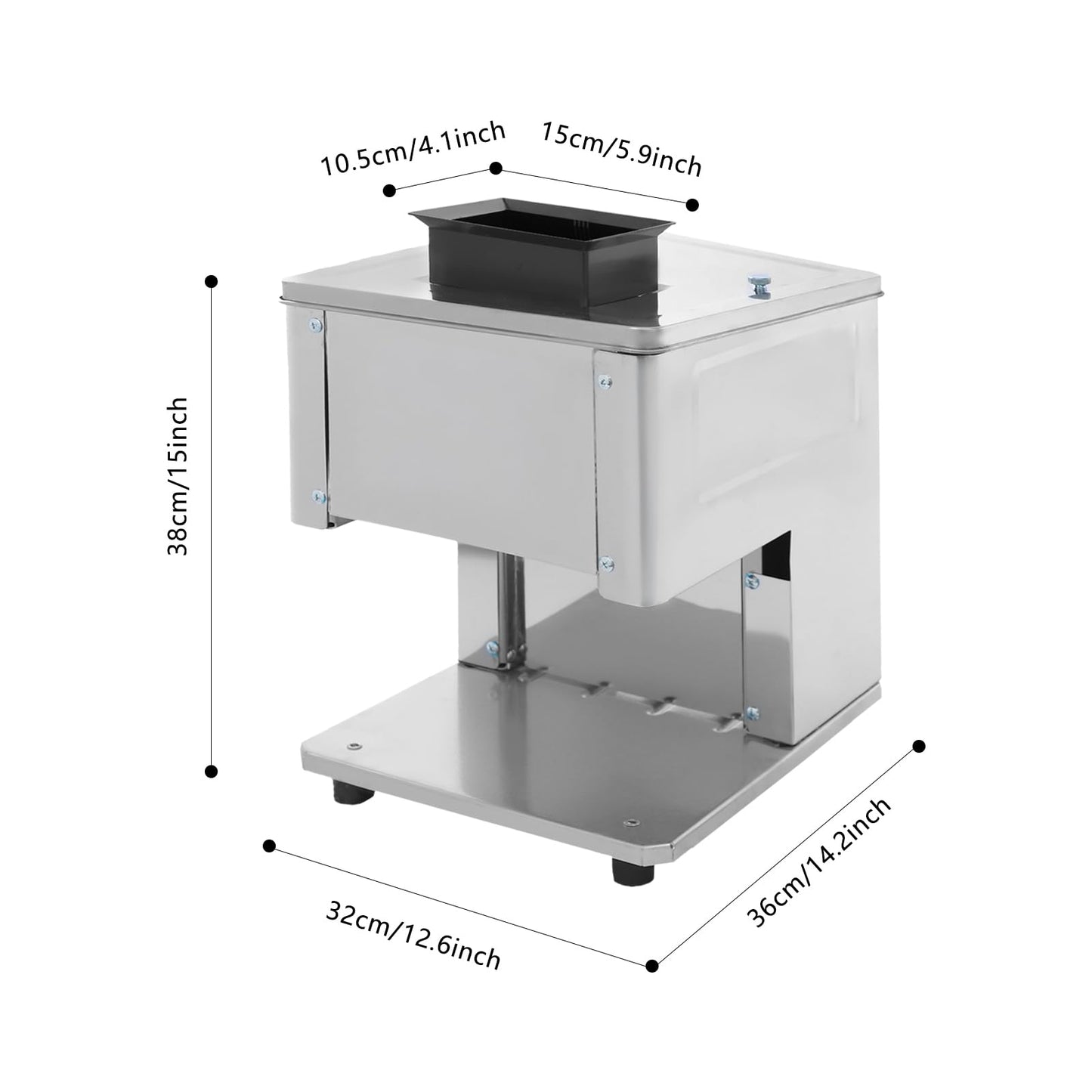 10mm Commercial Meat Silcer 1500W Electric Meat Cutter Machine Heavy Duty Meat Cuber Machine for Beef Turkey Chicken Pork and Fish 330.69Lbs/H (10mm/0.39in)