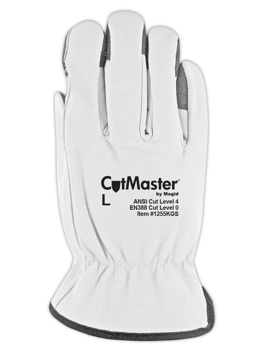MAGID CutMaster ANSI A4 Leather Driver’s Glove with Keprotec, 6 Pairs, Size 11/2XL (1255KGS)