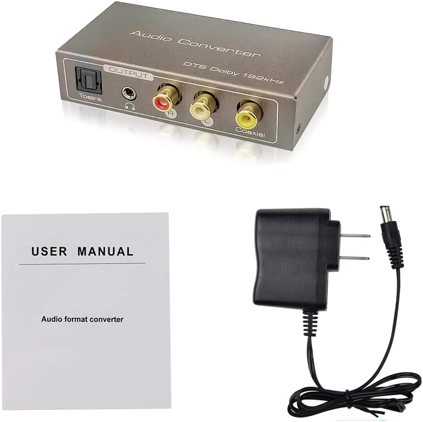 192KHz 3.5 mm Multi Function Audio Converter, Tohilkel HDMI ARC or Toslink (Optical,SPDIF) or Coaxial to Jack Stereo