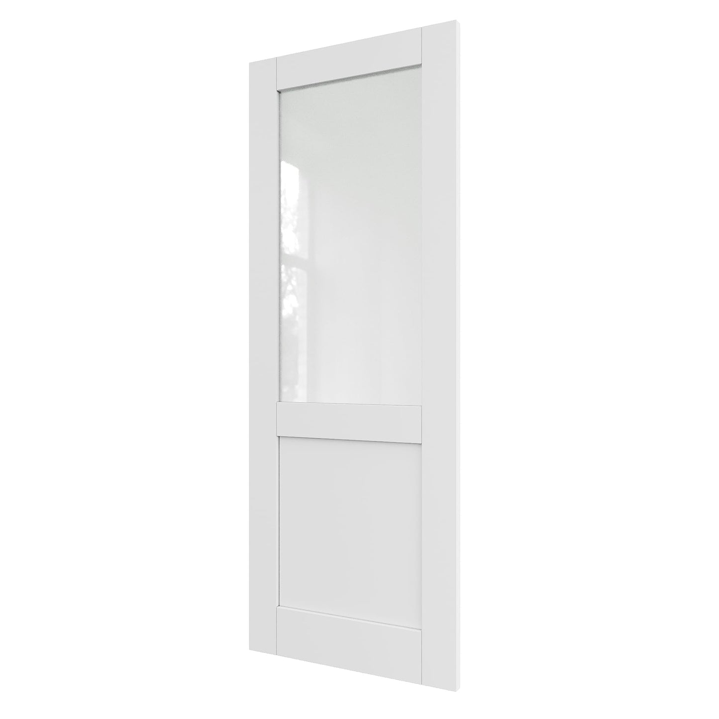 30" x 80" Half Door Slab, Frosted Glass French Door Interior, Soild Core& Pre-Finished Single Panel for Pantry Bedroom Closet as Pocket, Bifold, Barn Doors, No Assembly Required-Shaker w/o Hardware
