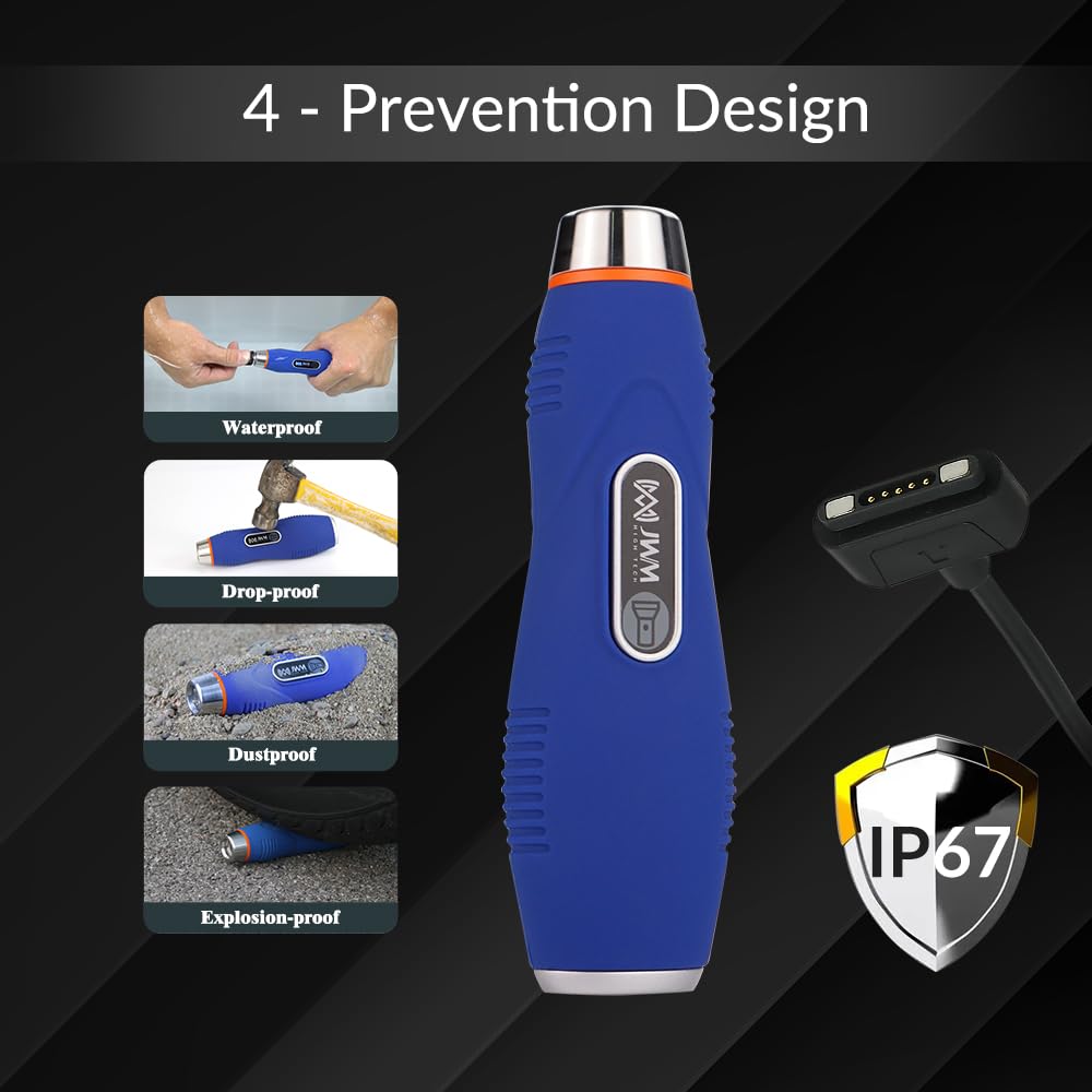 JWM iButton Guard Tour System Security Patrol Wand with Flashlight, Guard Patrol Reader with Alarm Clock and Pedometer, Free Standalone and Cloud Management Software for Commercial Security