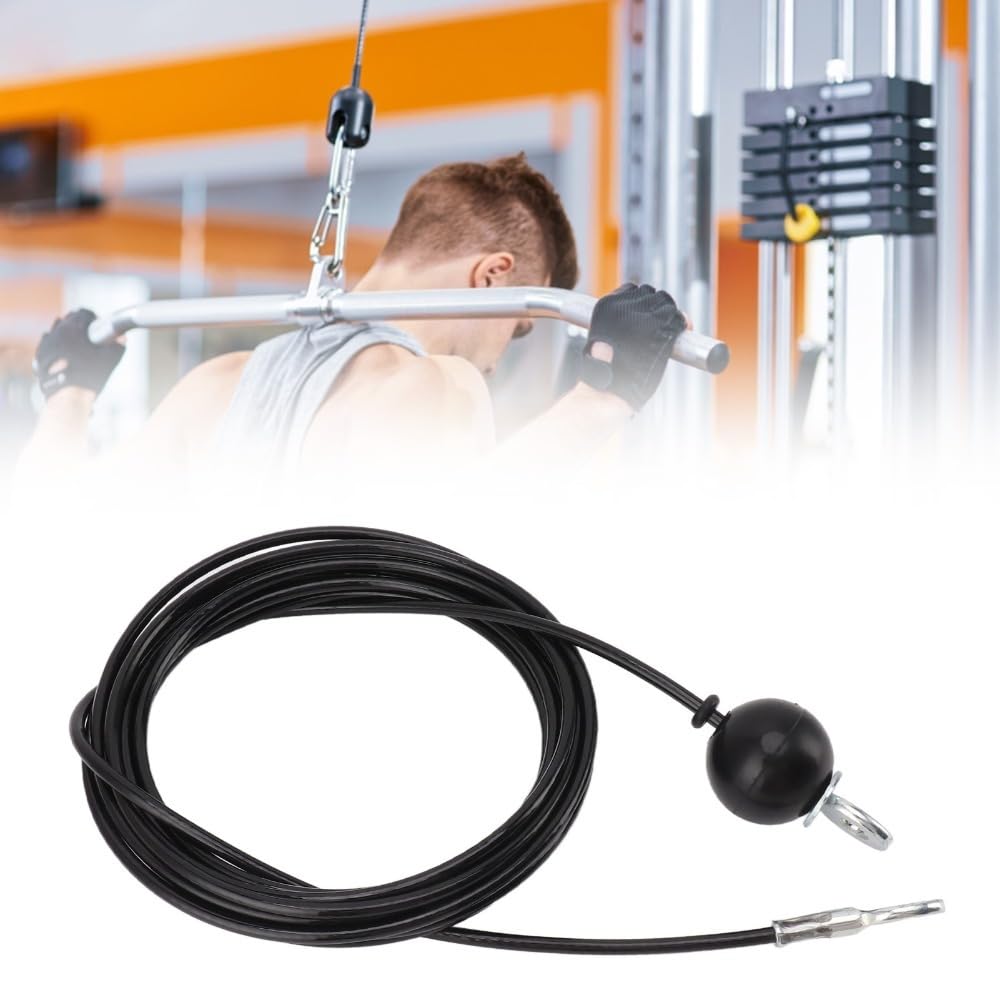 MOPFOL Steel Wire Rope 5mm Diameter - Heavy Duty Fitness Pulley Cable for Home Gym Equipment, Triceps Biceps Back Muscle Training(5meter)