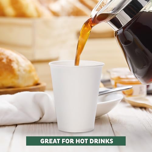 Freshware Coffee Cups 16 oz [100 Pack] Disposable Paper Cups for Hot or Iced Coffee Cup, Slushie Cup, Milkshakes, Smoothies, and Tea