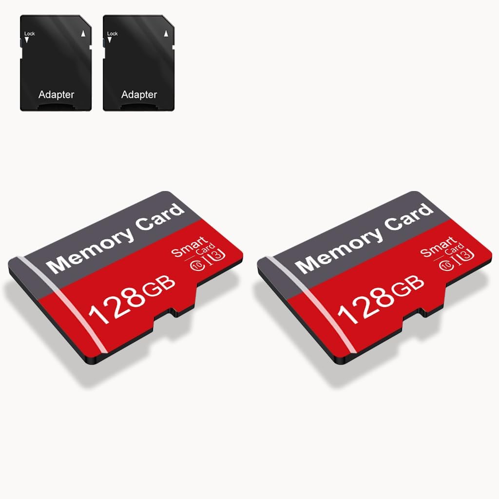 Yicunxin 2 Pack 128GB C10 A1 (128, Memory Card with Adapter, High Speed TF Card, UHS-I Memory TF Card for Tablet/Mobile