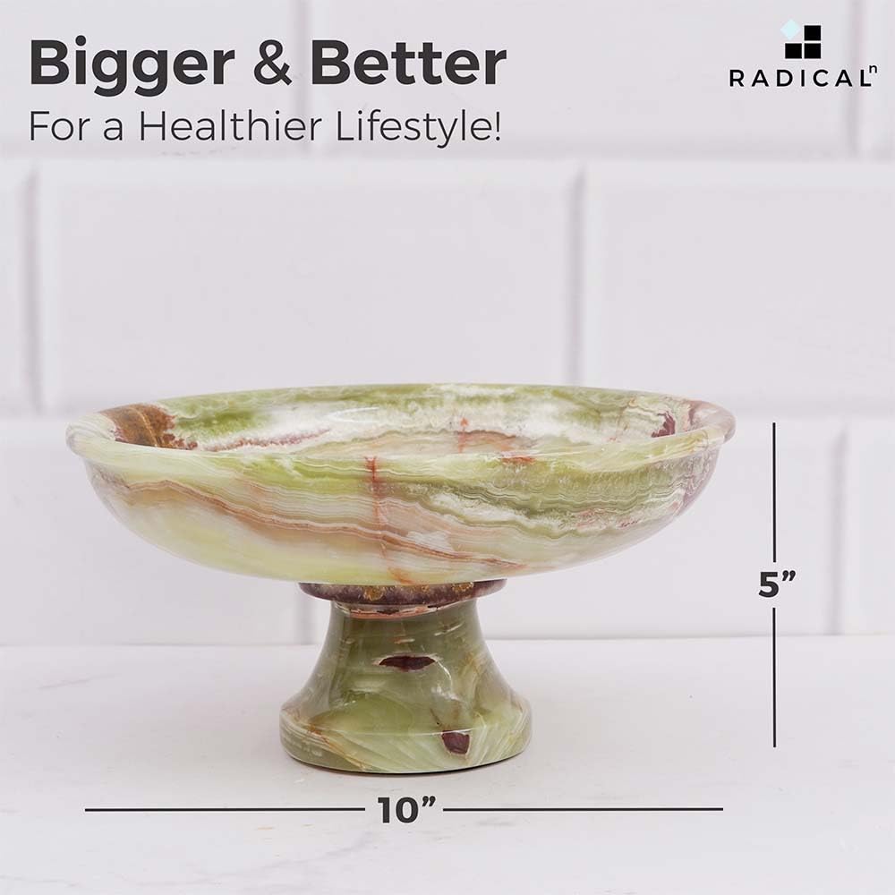 Radicaln Marble Fruit Bowl 10" Inches Green Handmade Key Bowl For Dining Table Centerpiece Décor, Ideal Candy Dish, Serving and Decorative Bowl, Modern Fruit Bowl For Kitchen Countertop
