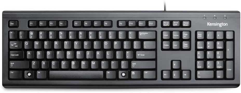 Kensington Keyboard,104-Key, (K72391WW) Wired Valu Keyboard, QWERTY Black