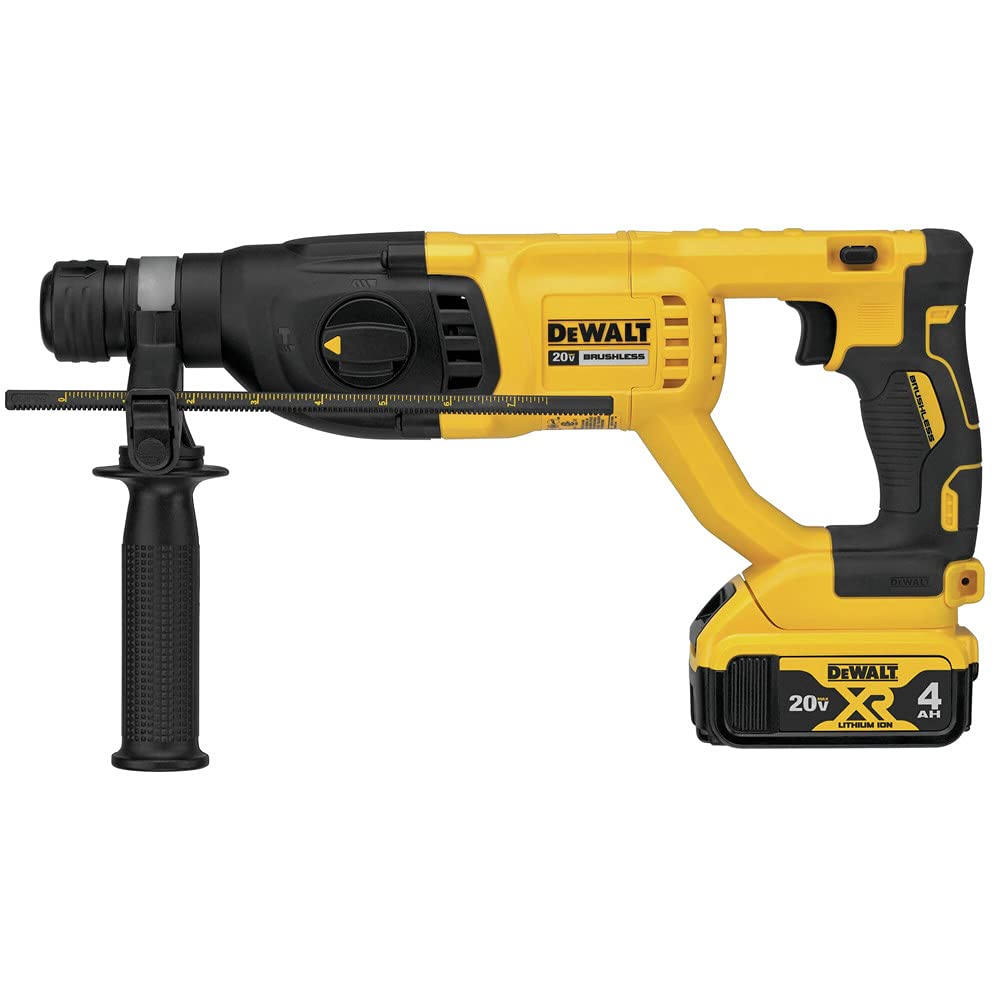 DEWALT DCH133M2 20V Max XR Brushless 1” D-Handle Rotary Hammer Kit