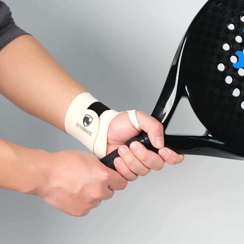 RynoBrace Wrist Support- Thin Adjustable Wrist Brace for Sports, Workouts, & Daily Use (Black)