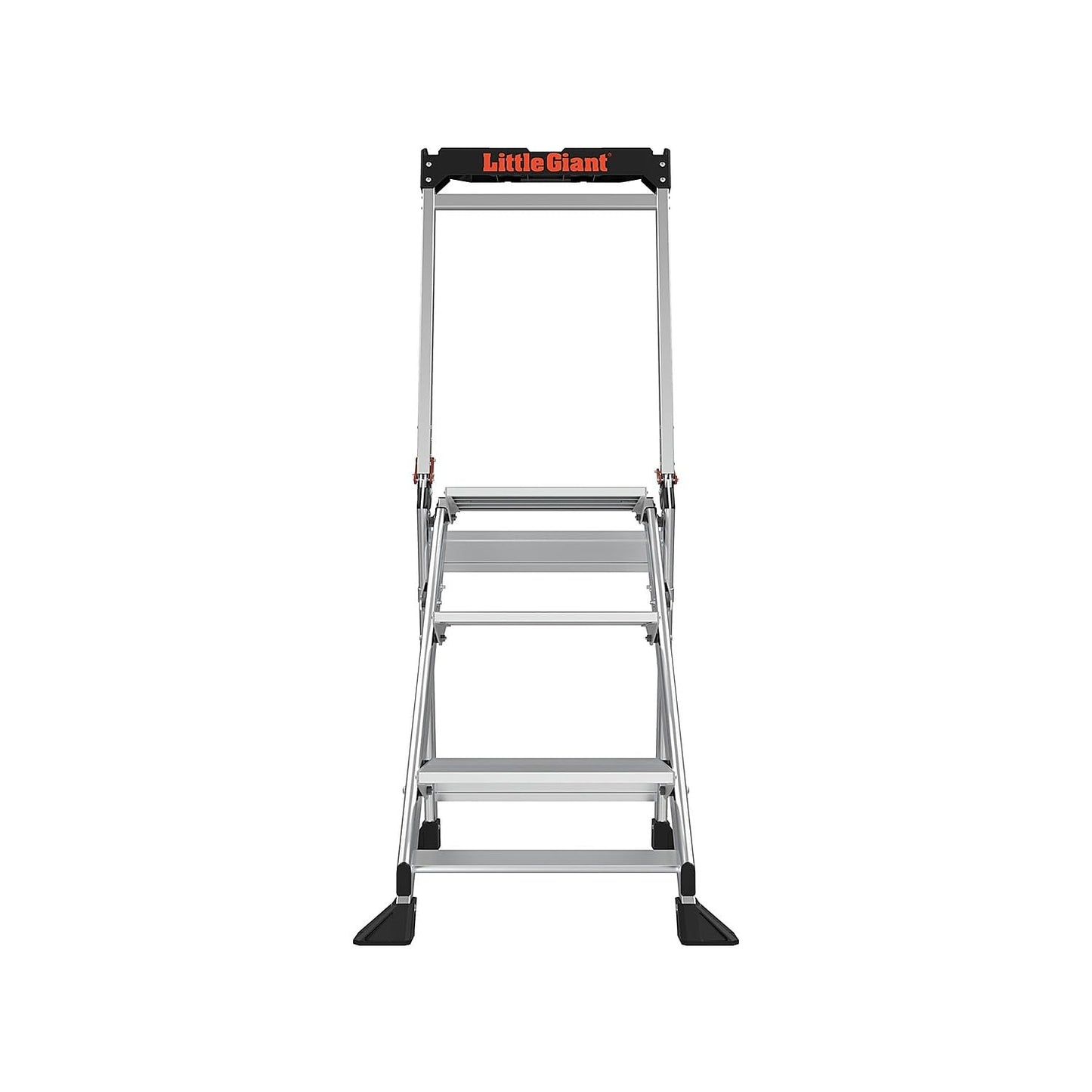 Little Giant Ladders Jumbo Step Stool with Handrail, 3-Step, Lightweight, Aluminum, 375 lb Load Capacity, Type 1AA, 8.7-Ft Reach Height, with Tool Tray, Platform Steps (11903)