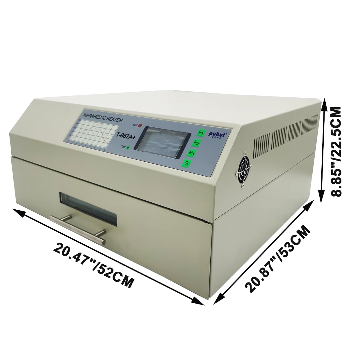 INTBUYING 110V Reflow Oven T962A+ 2300W Micro-computer Control Reflow Soldering Machine with 17.7x14.6 Inch Soldering Area Drawer Type Lead Infrared IC Heater Free Reflow Soldering Machine
