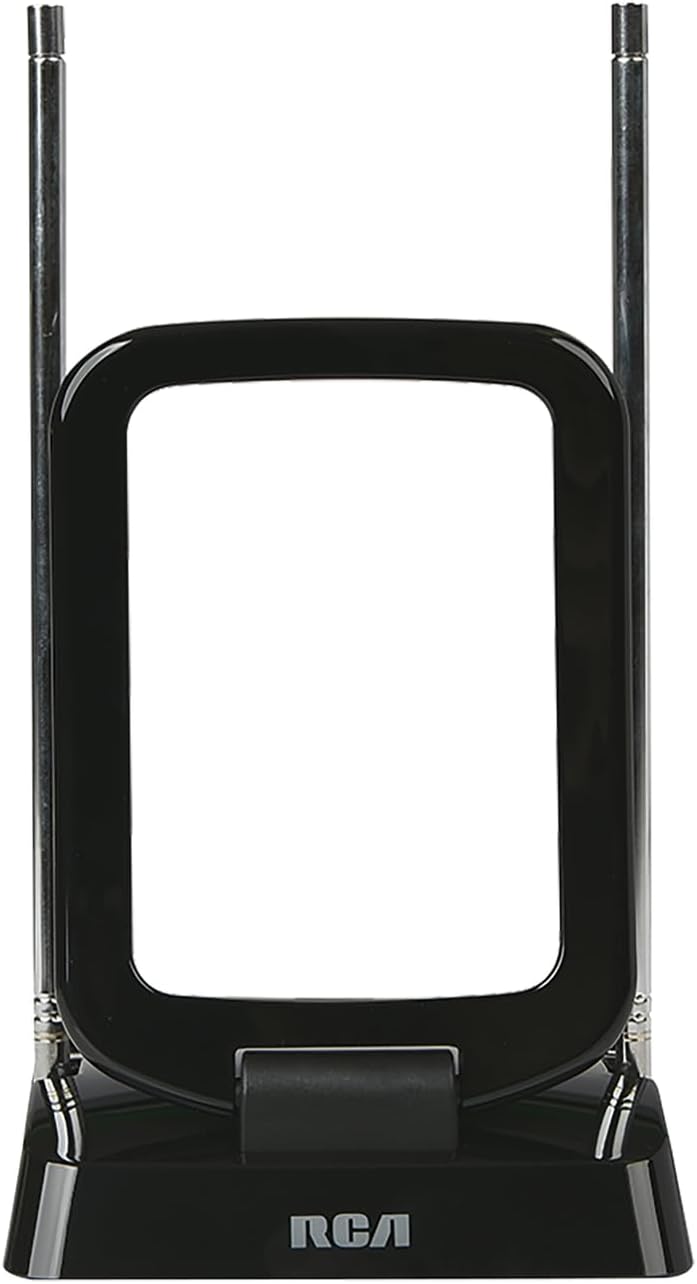 RCA ANT310Z Amplified Indoor FM and TV Antenna in Black