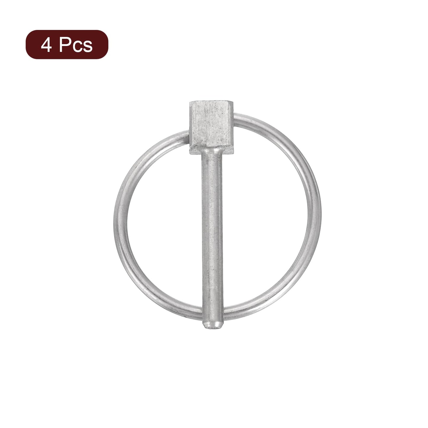 uxcell 4Pcs 1/8" x 1" Linch Pin with Ring, Stainless Steel Round Linch Pins for Boat Kayak Canoe, Trailer Trolley Trucks Mowers, Silver