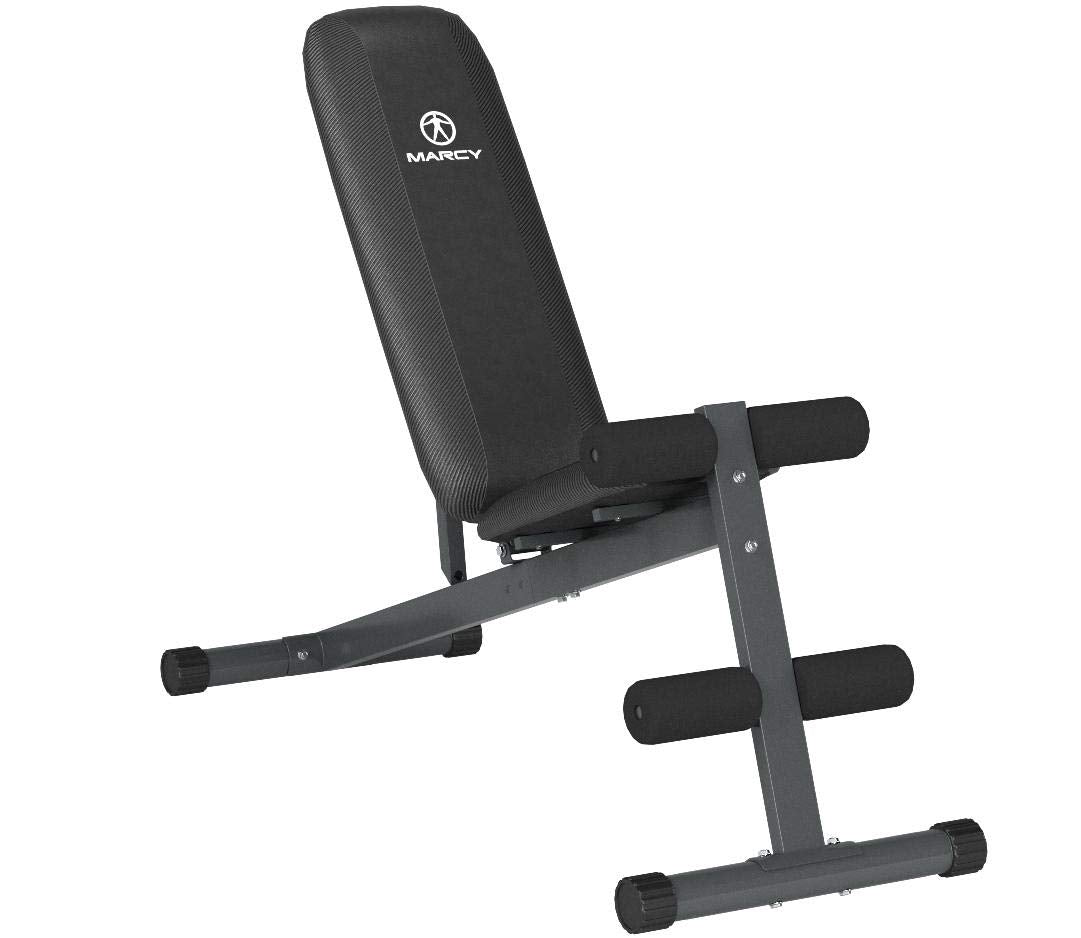 Marcy Exercise Utility Bench for Upright, Incline, Decline, and Flat Exercise SB-261W , Black , 42.00 x 19.00 x 51.00 inches
