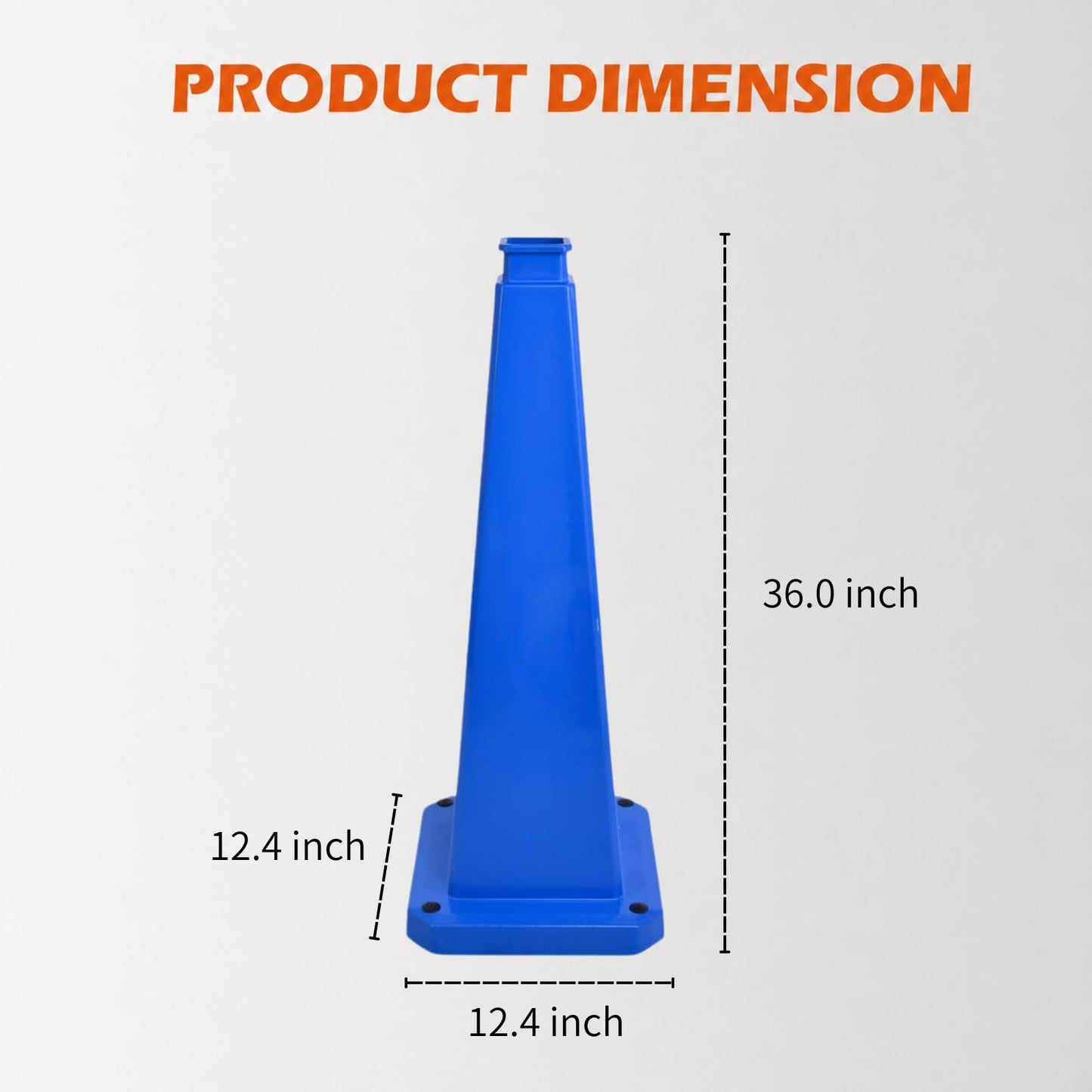 OranclUS 6 Pack 36 Inch 4-Sided Safety Cone, “ADA Reserved Parking” Blue Traffic Cone, Extra Tall High Visibility Durable PVC Stackable Safety Cones (6, Blue-ADA Reserved Parking, 36inch Printed)