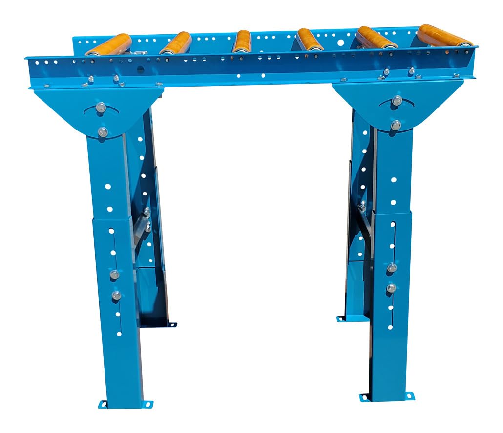 Light-Duty Steel Gravity Conveyor 18" W x 3' L with Legs | 1.5" Smooth Poly-Covered Rollers on 6" Centers | Industrial Galvanized Conveyor System By Ultimation