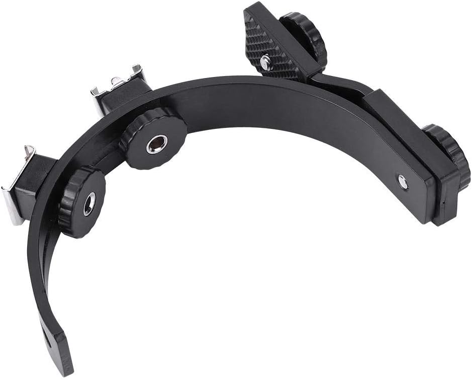 C-Shape Dual Hot Shoe Flash Mount Bracket for Cameras